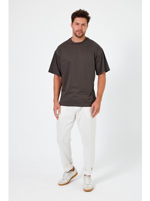 Alexander Gardi Alexandergardı Yırtmaçlı Basic Oversize T-Shirt (UN-70418)
