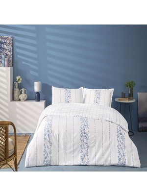 Linens Allday Pearl Pamuk Saten Tek Kişilik Nevresim Takımı Mavi