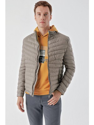 Morven  Erkek Açık Gri Su Itici Rüzgar Geçirmez Dynamic Fit Rahat Kesim Şişme Mont