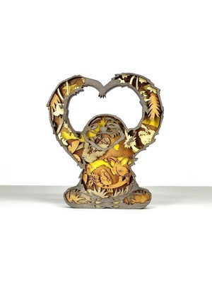 Wood-X Ahşap Mdf Çok Katmanlı Tembel Hayvan Dekoratif Obje