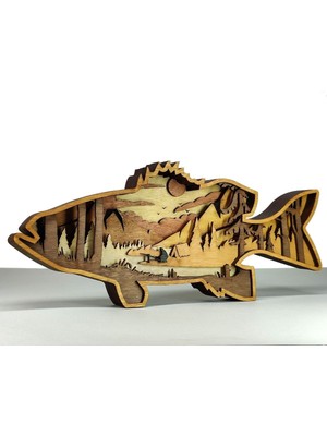 Wood-X Ahşap Mdf Çok Katmanlı Balık Dekoratif Obje