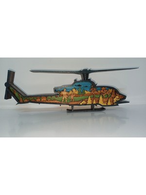Wood-X Ahşap Mdf Çok Katmanlı Helikopter Dekoratif Obje
