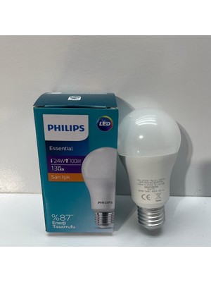 Philips Essential 13 W 2700K Sarı Işık E27 LED Ampul 2 Adet