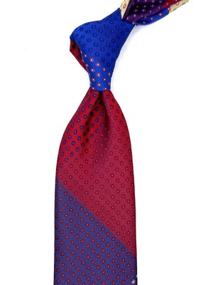 Kravatkolik Küçük Desen Lacivert Patchwork Klasik Kravat KK12819