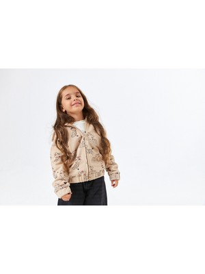 SCK-1322 Serbend Kids Kız Çocuk Kapüşonlu Fermuarlı Sweat