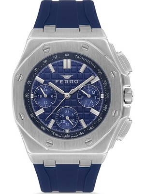 Ferro Quartz Silikon Lacivert 43 mm Fonksiyonları Aktif Erkek Kol Saati