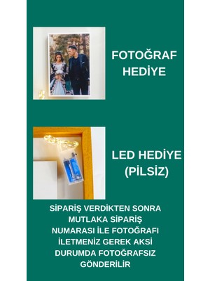 FY 25X35 Fotoğraf + LED Hediyeli 10X15 Fotoğraf Bölümlü Anı Çerçevesi Gül Kutusu Çerçevesi Çiçek Kutusu