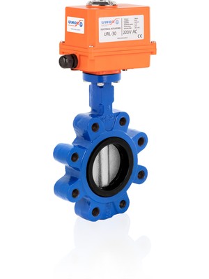 Unox DN40-11/2" Lug Tip 220 V Ac Elektrikli Aktüatörlü Kelebek Vana Nikel Klape