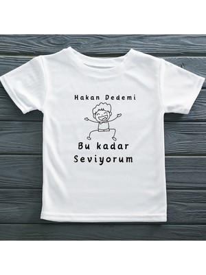 Asilcom Dedemi Bu Kadar Seviyorum Yazılı Çocuk Tişörtü