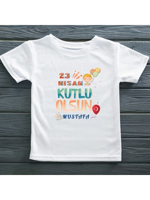 Asilcom 23 Nisan Bayramı Kutlu Olsun Yazılı Erkek Çocuk Tişörtü