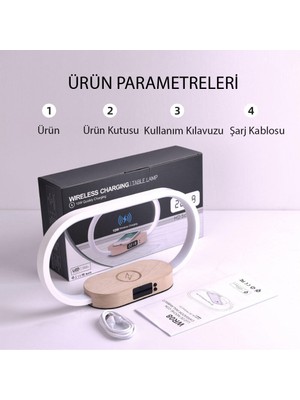 UmoTech Kablosuz Şarj Cihazı Gece Lambası Masa Lambası LED Masa Lambası Başucu 10W Kablosuz Şarj USB Type-C