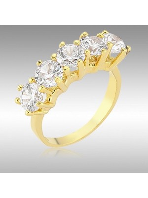 Canka Altın Kaplama 5 Taş Yüzük