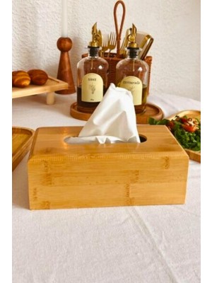 Meturas Çok Amaçlı Bambu Peçetelik ve Düzenleme Kutusu 25X14X7,5 cm