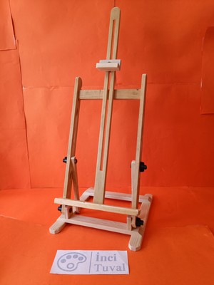 İnci Tuval 70CM Masaüstü Şövale Hobi Ayarlı Ressam Sehpası Ahşap Resim Şovalesi
