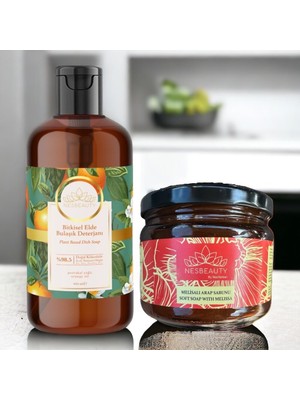 Nesnatural Mutfak Seti (Portakallı Doğal Bulaşık Deterjanı + Melisalı Arap Sabunu)