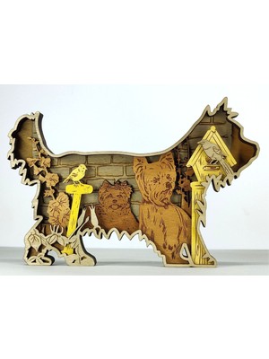 Wood-X Ahşap Mdf Çok Katmanlı Köpek Dekoratif Obje