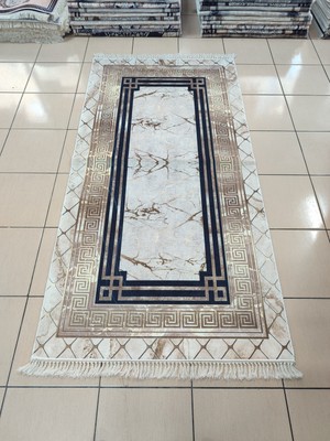 Armones Home 100*200 cm Makinada Yıkanabilir Dijital Baskı Kaymaz Dot Taban 3,5mm Süngerli Yolluk