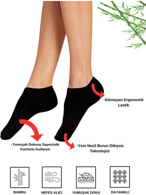 Mistero Socks Dikişsiz Bambu Patik Çorap Erkek ve Kadın 6 Çift - Gold Seri -