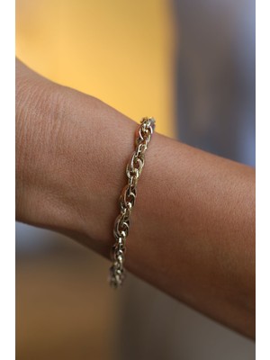 Yenigün Kuyumculuk 14 Ayar Altın Üç Renkli Iç Içe Halkalar Bileklik