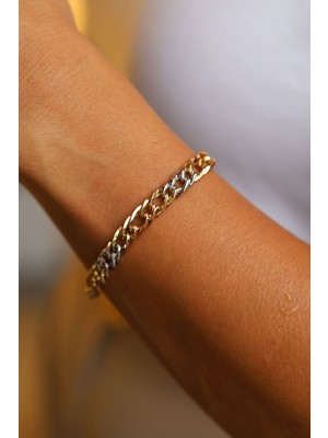 Yenigün Kuyumculuk 14 Ayar Altın Üç Renkli Gurmet Bileklik