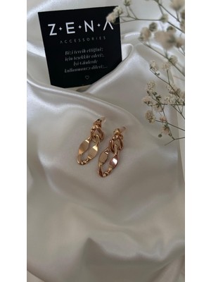 by zena aksesuar Zena Accessories Charme Altın Çelik Küpe