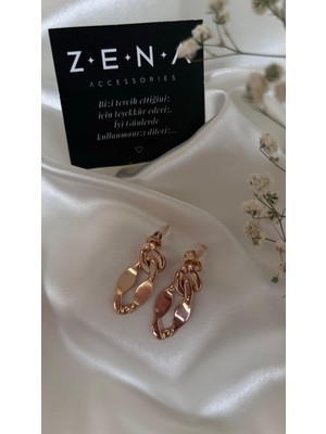 by zena aksesuar Zena Accessories Charme Altın Çelik Küpe