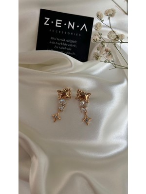 by zena aksesuar Zena Accessories Taşlı Yıldız Küpe