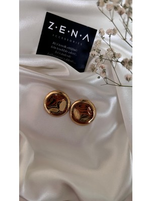 by zena aksesuar Zena Accessories Louisa Altın Çelik Küpe