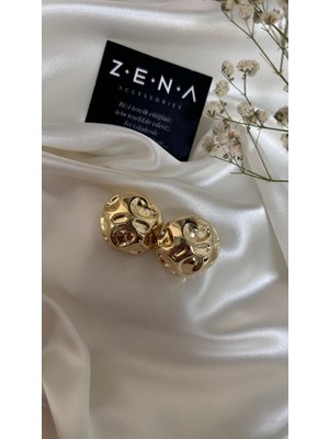 Zena Accessories Audra Model Altın Paslanmaz Çelik Küpe