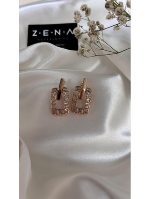 by zena aksesuar Zena Accessories Zirkon Geçmeli Küpe