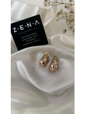 by zena aksesuar Zena Accessories Damla Sıralı Zirkon Taş Küpe