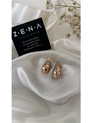 by zena aksesuar Zena Accessories Damla Sıralı Zirkon Taş Küpe