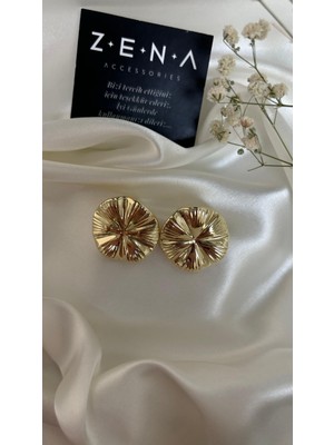 by zena aksesuar Zena Accessories Amor Altın Çelik Küpe