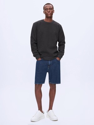 LTB Erkek Sıfır Yaka Uzun Kollu Antrasit Sweatshırt