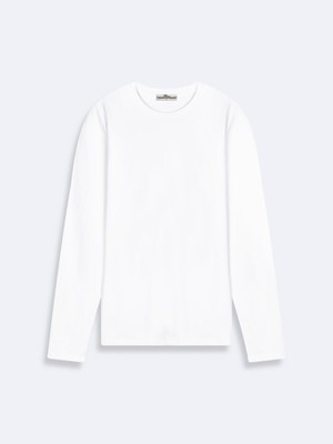 LTB Erkek Sıfır Yaka Uzun Kollu Beyaz T-shırt