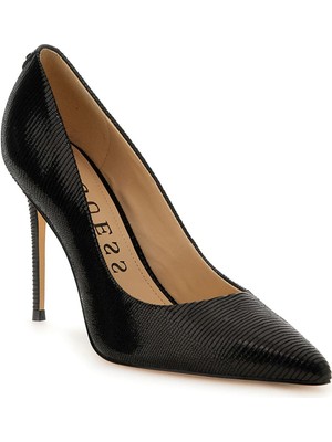 Guess Deri Siyah Kadın Topuklu Ayakkabı FLTS13LEA08-BLACK