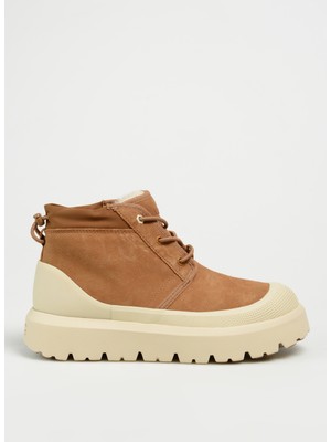 Ugg Süet + Tekstil Taba - Beyaz Erkek Bot 1143991 M Classıc Ultra Mını