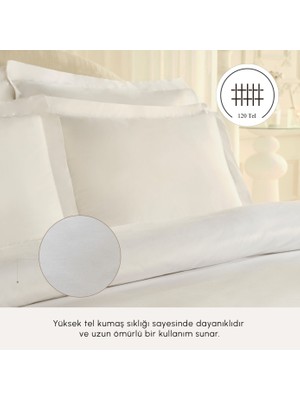 Komfort Home White Collection 120 Tel %100 Pamuk Percale Tek Kişilik Nevresim Takımı Beyaz