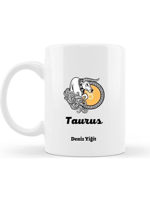 Kitaplı Hediye Boğa Burcuna Kişiye Özel Kupa