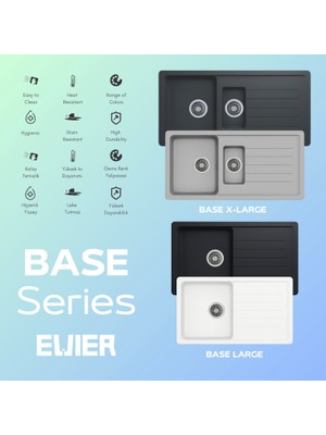 Evier Granit Evye Base Xl Series (1.5 Göz)