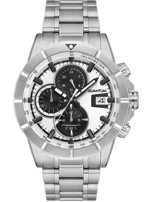 Quantum HNG1067.330 Quartz Çelik Gri Beyaz Kadran 45 mm Erkek Kol Saati