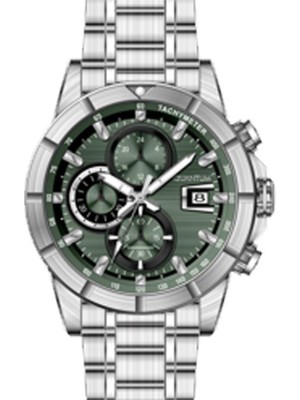 Quantum HNG1067.380 Quartz Çelik Gri Yeşil Kadran 45 mm Erkek Kol Saati