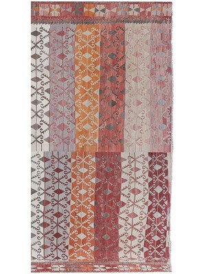 Etnik Bulvar El Dokuma Kilim Afyon Yöresi Çizgi Desenli Halı 321 x 330 cm