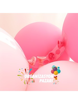 Organizasyon Pazarı Balon Seti Koyuyeşil-Karamel-Makaron Somon-Küf Yeşili 60 Lı Balon Zinciri Seti