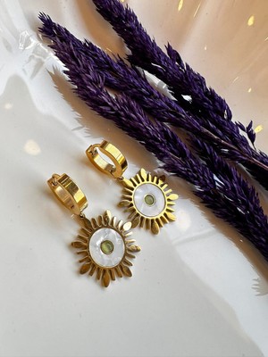 Armina Accessories Sedef Taşlı Çelik Küpe