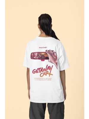 Getaway Car Şarkı Taylor Swift Baskılı Unisex Tişört, Oversize Şarkıcı Tişört