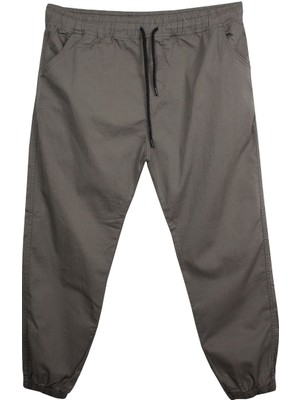 Maruf Shop Erkek Büyük Beden 118 KILO-180 Kilo Arası Için Uygun Bağcıklı Gabardin Jogger Pantolon Toprak
