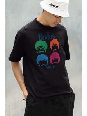 1967 The Beatles Müzik Grubu Baskılı Unisex Oversize Tişört