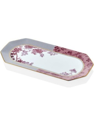 Lamedore Tea Delight 25 cm Kayık Tabak Pink Regency Damask 1 Adet