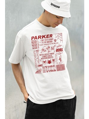 Peter Parker 2001 Spider-Man Baskılı Unisex Oversize Marveel Tişört